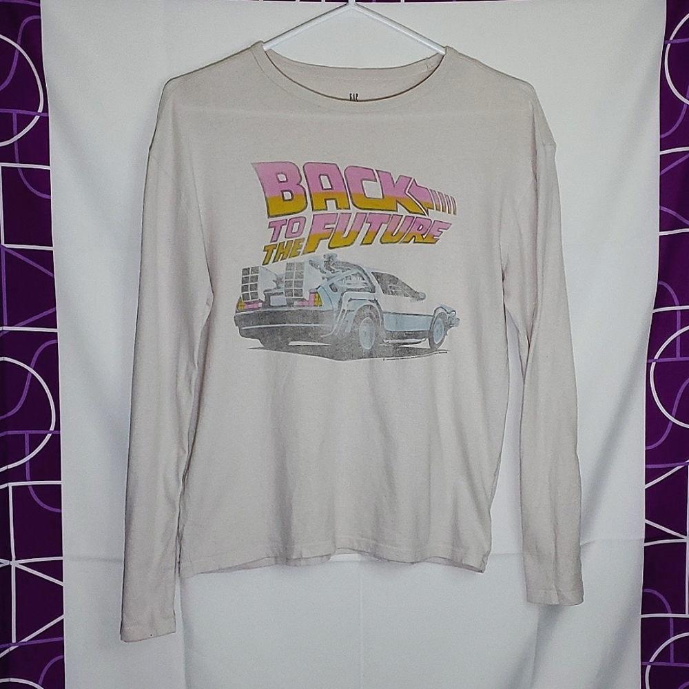 Gap Kids White "Back To The Future" Long Sleeve TShirt -XLarge (fits Ladies Med)